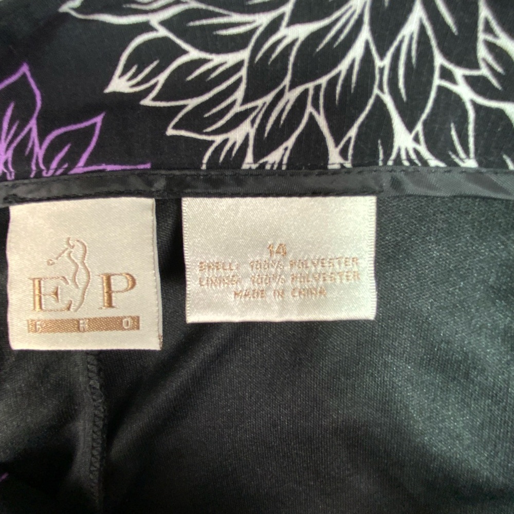 EP Pro Black and Purple Floral A-Line Skort Size 14 Golf Tennis Pickleball - Picture 3 of 10